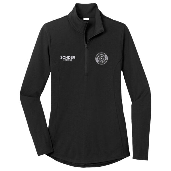 Sonder Brewing Embroidered - Ladies PosiCharge ® Tri Blend Wicking 1/4 Zip Pullover Thumbnail