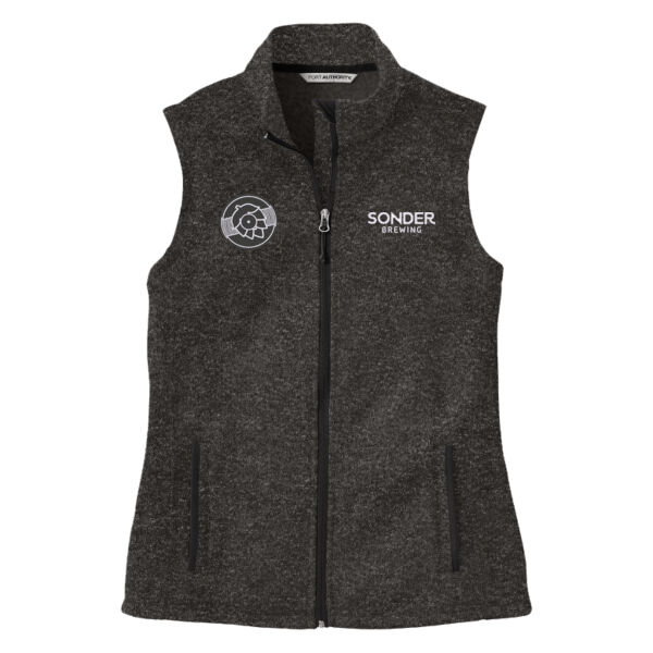 Sonder Brewing Embroidered - Ladies Sweater Fleece Vest Thumbnail