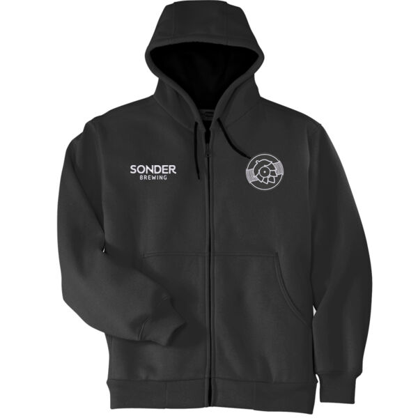 Sonder Brewing Embroidered - Heavyweight Full Zip Hooded Sweatshirt with Thermal Lining Thumbnail